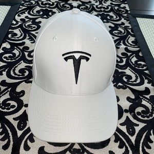 White Tesla baseball cap